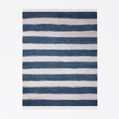 Teppich &quot;Ashram&quot; Blau – 170x120 cm, Upcycled Cotton, Wendbar, Pflegeleicht