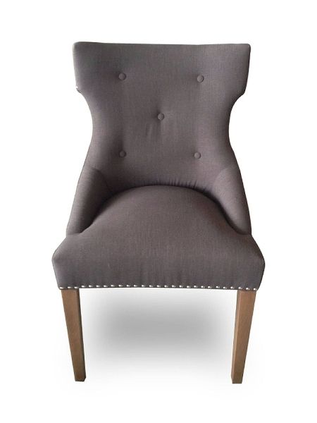 Sessel / Stuhl &quot;Anandi&quot; Linnen Stoned Grey – Leinen, Buchenholz, Komfortabel