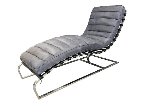 Lounge Sessel &quot;Oviedo&quot; – Titan Grey, Rindsleder, Gesteppt, Designerstück