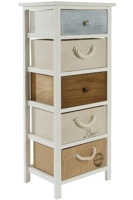 Nachttisch Kommode Eliza – 5 Schubladen, FSC®, Paulownia Holz