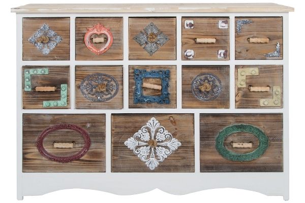 Kommode Maxim – 13 Schubladen, FSC®, Multicolor, Verspielt, Landhausstil