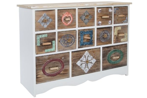Kommode Maxim – 13 Schubladen, FSC®, Multicolor, Verspielt, Landhausstil