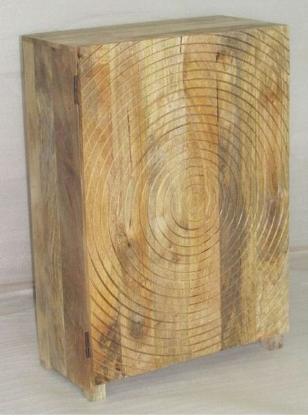 Kommode Schrank Daira – 2-türig, Kreisdesign, Mangoholz, 70x35x102 cm