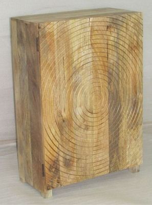 Kommode Schrank Daira – 2-türig, Kreisdesign, Mangoholz, 70x35x102 cm