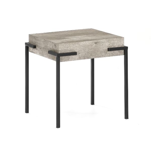 Beistelltisch Bristol – Betonfurnier, Metallbeine Schwarz, Modern