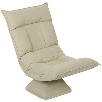 Bodensessel Beige drehbar, 5-fach verstellbare Rückenlehne, moderner Polsterstuhl, 62x70x95 cm