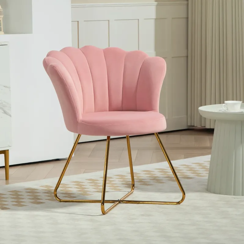 Polsterstuhl Lotus Design Rosa, Metallbeine, ergonomisch, 69x64x80 cm