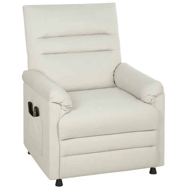 Electric recliner massage chair, heating, 8 points, cream, adjustable, 82 x 99 x 106 cm