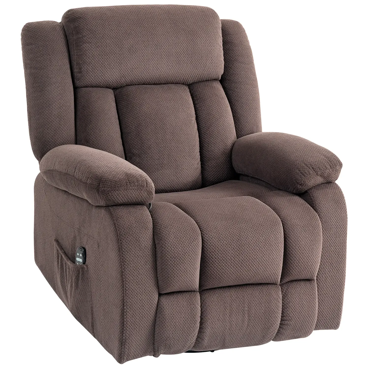 Massage chair, 8 vibration points, 5 modes, lumbar heat, adjustable, swivel, fabric brown, 92 x 92 x 102 cm