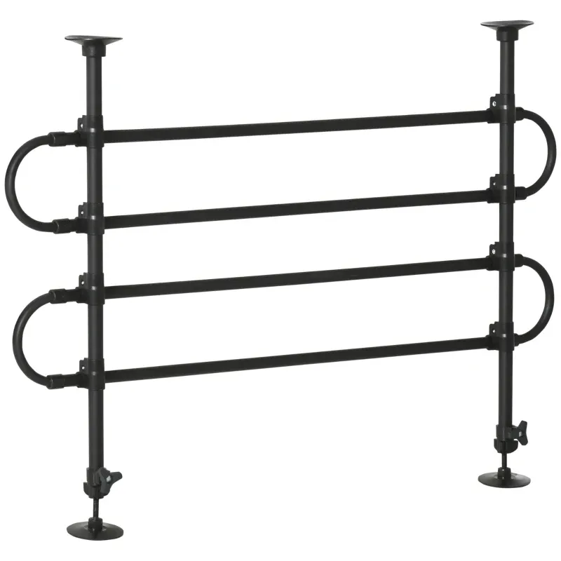 Adjustable car pet barrier, black, steel, 87–135x60–105 cm, universal fit