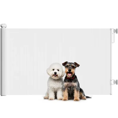 Türschutzgitter für Hunde, Hundegitter, weiss, 0–140x86,5 cm, für kleine Hunde