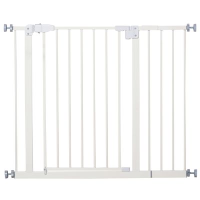 Türschutzgitter Hundegitter ohne Bohren, einstellbar 74–97,5 cm, weiss, doppelt verriegelt