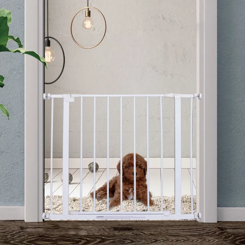 Allzweck Hundetor/Babytor aus Stahl 76x76-82cm, weiss, sicher & einfach montierbar