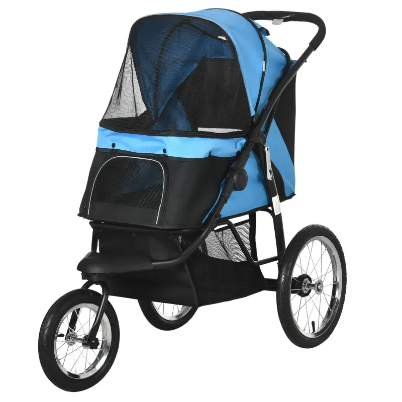 Hundebuggy Jogger – Luftbereifung, klappbar, bis 20kg, Blau