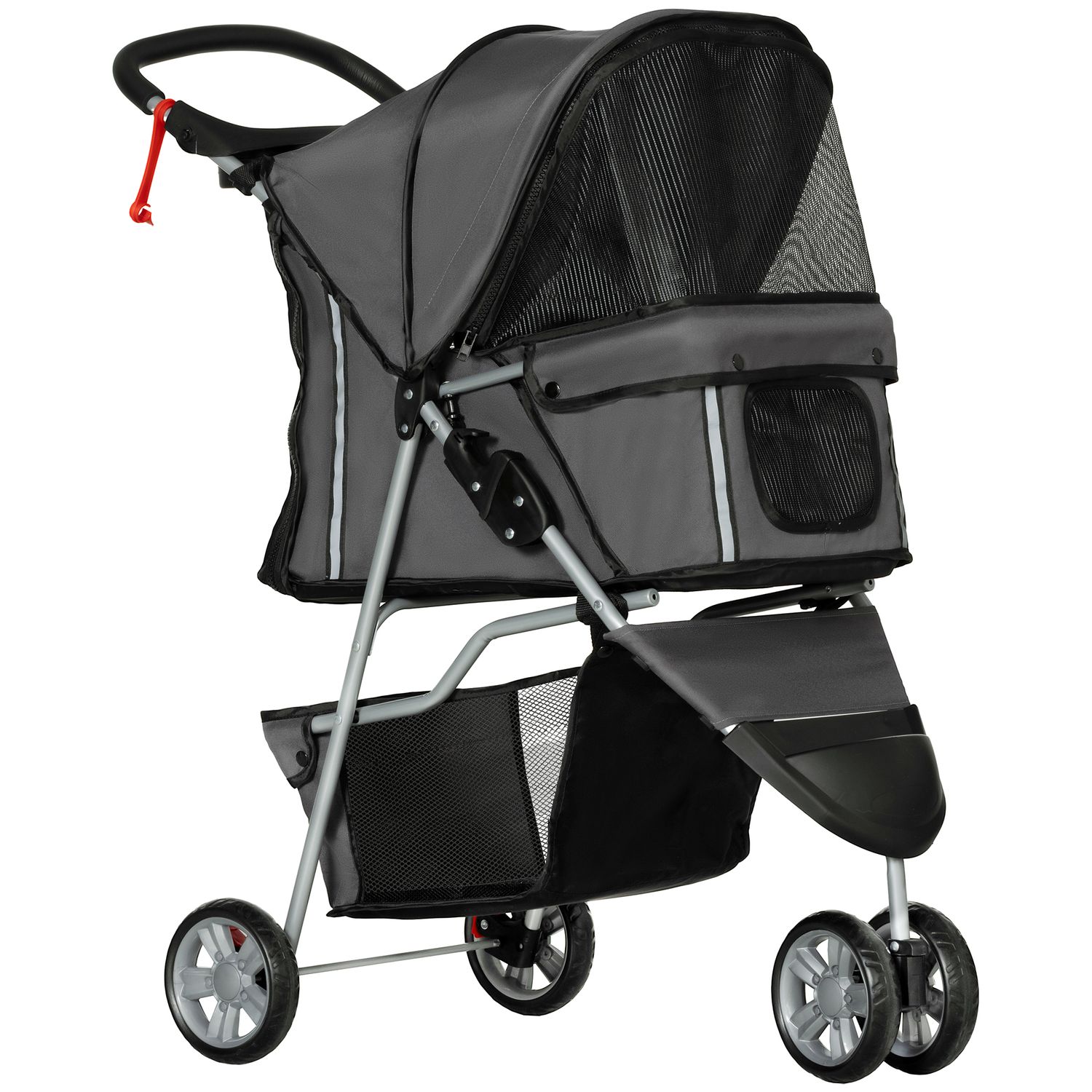 Hundewagen Hundebuggy Pet Stroller, bis 10kg,  klappbar – bis 10kg, 75x45x97cm, Dunkelgrau