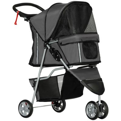 Hundewagen Hundebuggy Pet Stroller, bis 10kg,  klappbar – bis 10kg, 75x45x97cm, Dunkelgrau