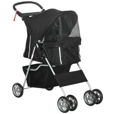 Hundewagen, Hundebuggy, Pet Stroller klappbar – Becherhalter, Sonnendach, Schwarz Hundewagen, Hundebuggy, Pet Stroller klappbar – Becherhalter, Sonnendach, Schwarz