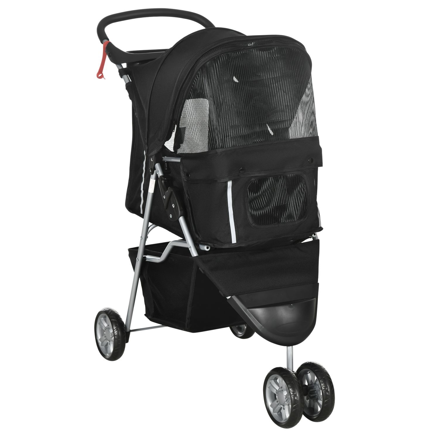 Hundebuggy, Hundewagen, Pet Stroller klappbar – bis 10kg, 75x45x97cm, Dunkelgrau