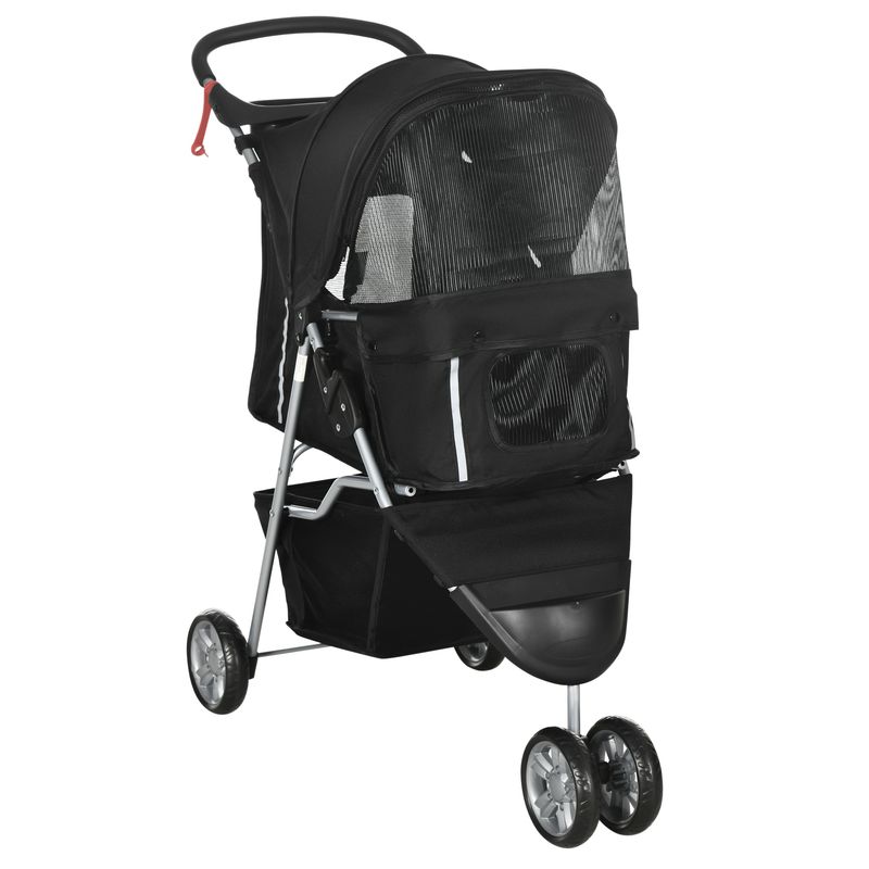 Hundebuggy, Hundewagen, Pet Stroller klappbar – bis 10kg, 75x45x97cm, Dunkelgrau