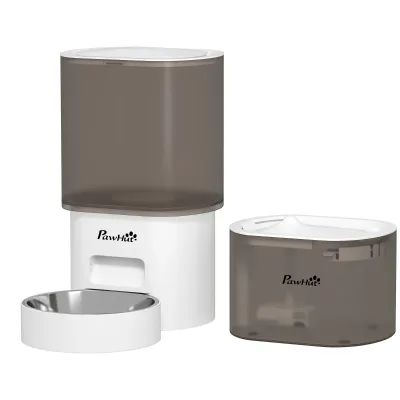 Automatischer Futterspender – Wasserspender für Hunde und Katzen, 2,5L, Weiss