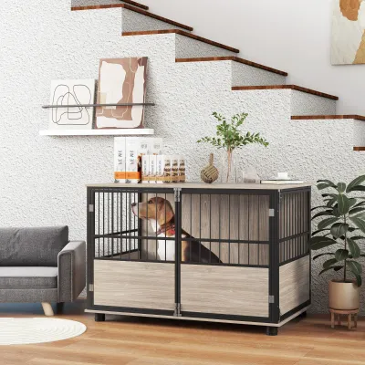 Hundebox Walnuss (100x60x68 cm) Robust, Stilvoll &amp; Geräumig