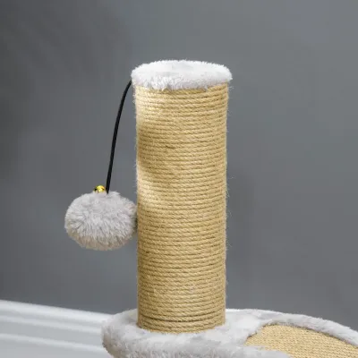 Katzenkratzbaum Grau – Jute, Kugel & Kratzbrett