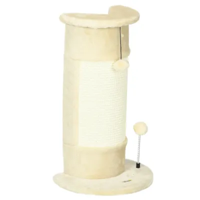 kleiner Kratzbaum Cremeweiss – 2 Bälle, Plüsch & Sisal kleiner Kratzbaum Cremeweiss – 2 Bälle, Plüsch & Sisal