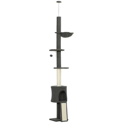 Katzenbaum Deckenhoch Grau – Höhle, Hängematte & Höhenverstellbar Katzenbaum Deckenhoch Grau – Höhle, Hängematte & Höhenverstellbar