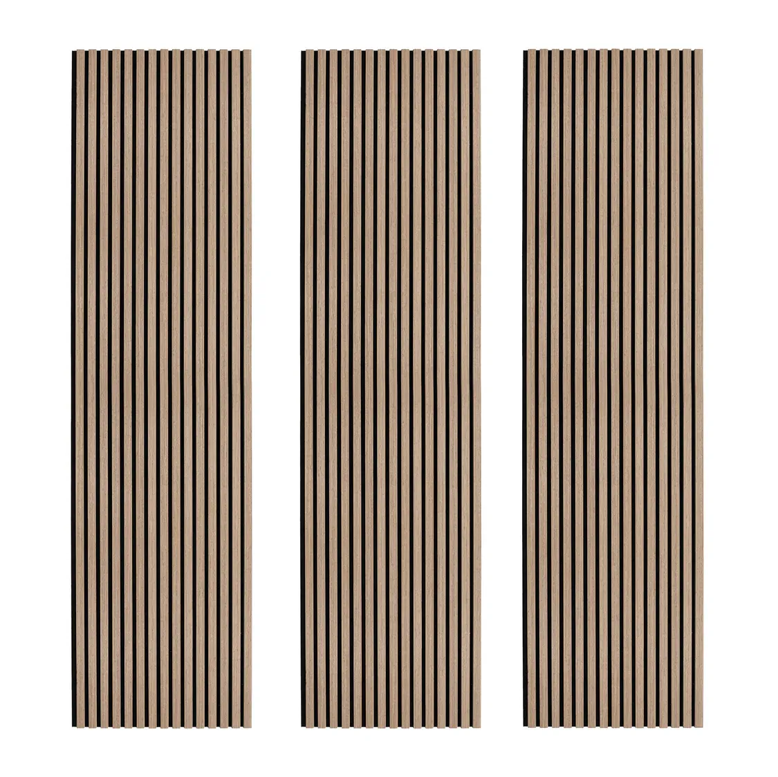 Akustische Wandpaneele Nussbaum – 3er-Set, Schallabsorbierend &amp; Schwer Entflammbar