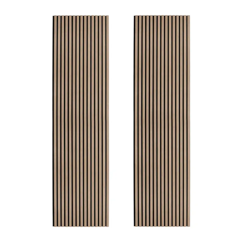 Akustische Wandpaneele Heller Nussbaum – 2er-Set, Schallabsorbierend &amp; Schwer Entflammbar