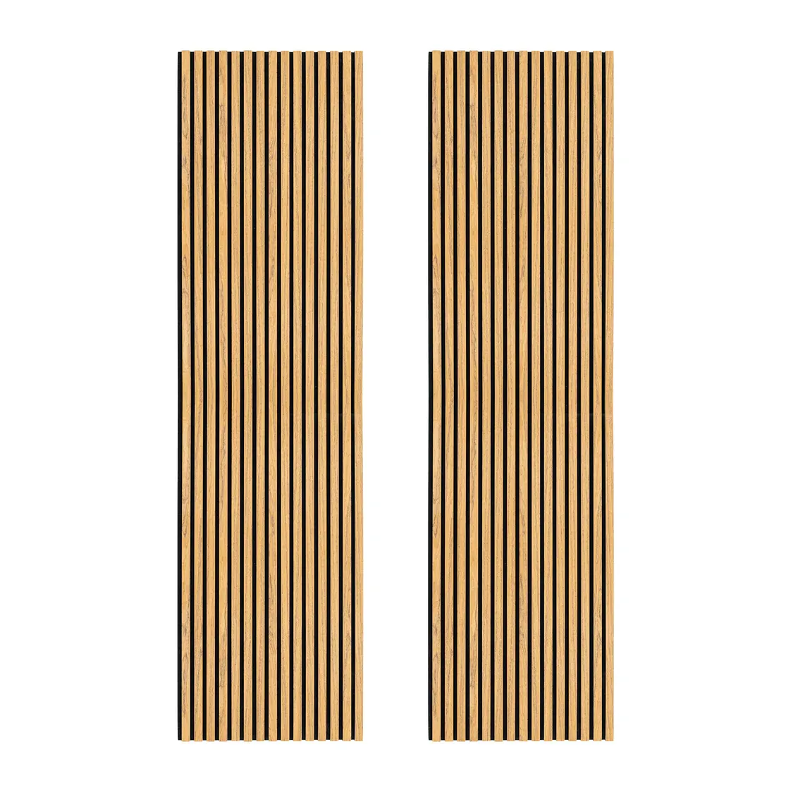 Akustische Wandpaneele Eiche – 2er-Set, Schallabsorbierend &amp; Schwer Entflammbar