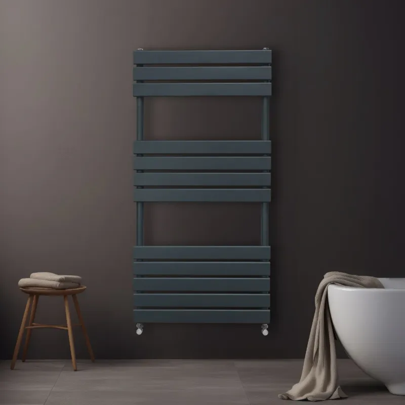 Badheizkörper, Flachheizkörper Handtücher Anthrazitgrau – 1200x600 mm, 2461 BTU