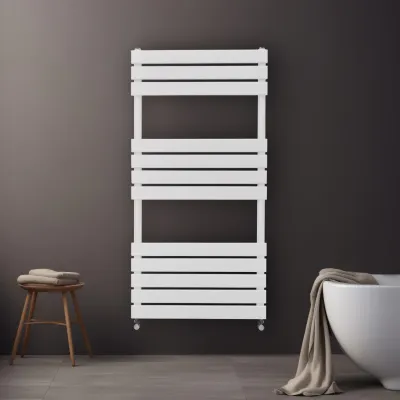 Badheizkörper, Flachheizkörper Handtücher Weiss – 1200x600 mm, 2461 BTU