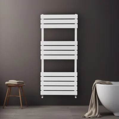Badheizkörper, Flachheizkörper Handtücher Weiss – 1200x500 mm, 2070 BTU
