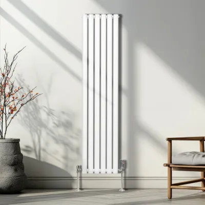 Oval Röhrenheizkörper Weiss – 1600x360 mm, 4195 BTU