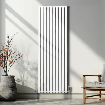 Oval Röhrenheizkörper Weiss – 1800x600 mm, 8026 BTU