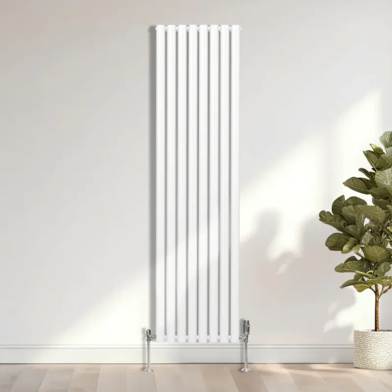 Oval Röhrenheizkörper Weiss – 1800x480 mm, 6421 BTU