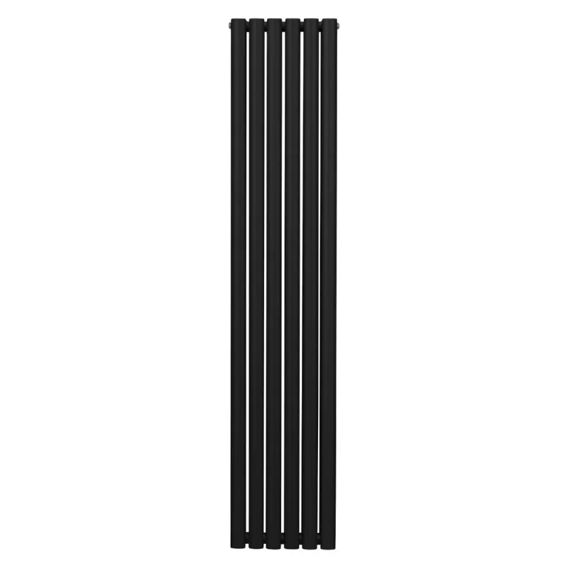 Oval Röhrenheizkörper Schwarz – 1800x360 mm, 4816 BTU
