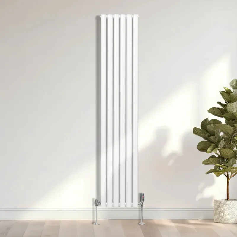 Oval Röhrenheizkörper Weiss – 1800x360 mm, 4816 BTU