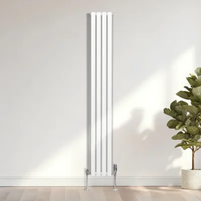Oval Röhrenheizkörper Weiss – 1800x240 mm, 3211 BTU