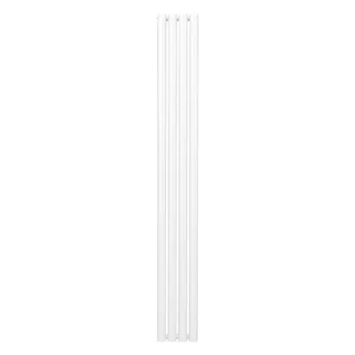 Oval Röhrenheizkörper Weiss – 1800x240 mm, 3211 BTU