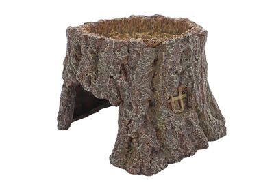 Terrarium Trunk Cave 2 – 25,5x21x15,5 cm, Baumstammhöhle, Versteck &amp; Futterstelle