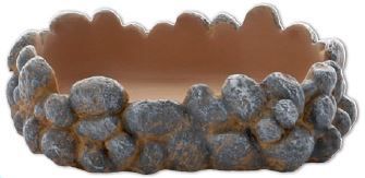 Terrarium Trinkschale Pebbles L – 25x21x4 cm, Steinoptik, Robust & Hygienisch