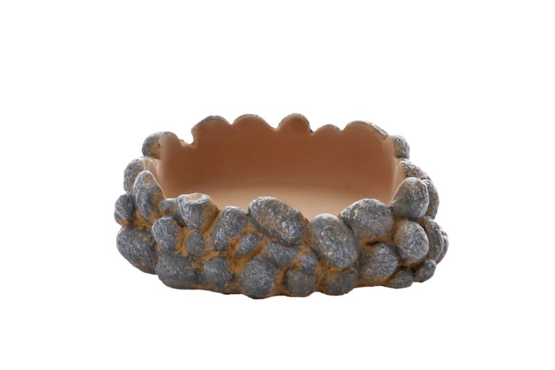 Terrarium Trinkschale Pebbles M – 21x16x3,5 cm, Steinoptik, Robust &amp; Hygienisch