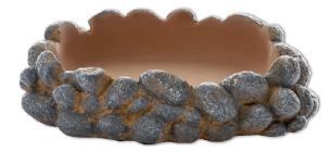 Terrarium Trinkschale Pebbles M – 21x16x3,5 cm, Steinoptik, Robust & Hygienisch