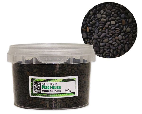 Wabi-Kusa Abdeck-Kies Flach 400g – Dunkel, Naturbelassen &amp; Wasserneutral