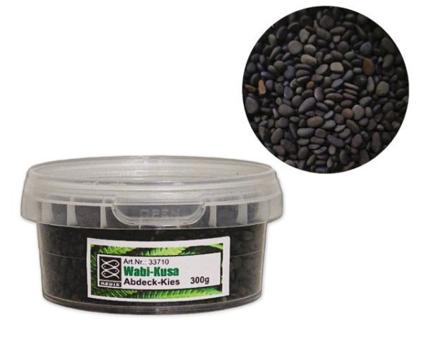 Wabi-Kusa Abdeck-Kies Flach 300g – Dunkel, Naturbelassen &amp; Wasserneutral