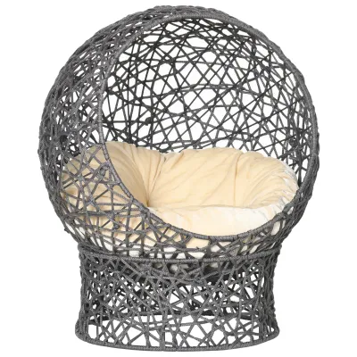 Katzenkorb – Katzenhöhle, Kissen, 2-teilig, Cremeweiss/Anthrazit Katzenkorb – Katzenhöhle, Kissen, 2-teilig, Cremeweiss/Anthrazit