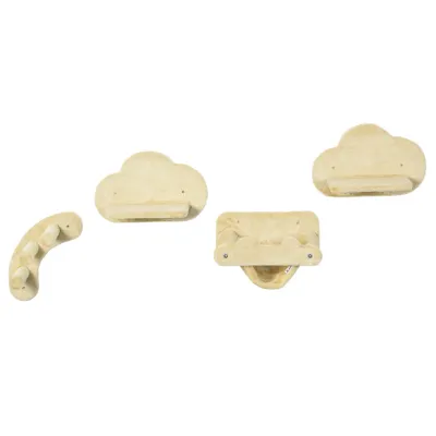 Katzentreppe 4-teilig – 3-stufige Leiter, 2 Plattformen, Hängematte, Beige