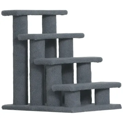 Tiertreppe Katzentreppe Hundetreppe – 4 Stufen, Grau